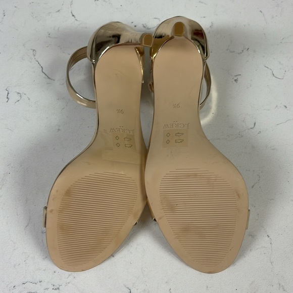 J. Crew Gold Metallic High-Heel Sandals, Ankle Straps, Size 9 1/2” New - Picture 8 of 16